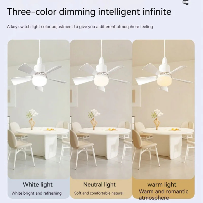 천정선풍기 리모컨 조명이 있는 LED 천장 선풍기 조도 조절 가능 침실 및 거실용 모던 스마트 무선 팬 조명 30W E27 베이스 : 모모컴파니