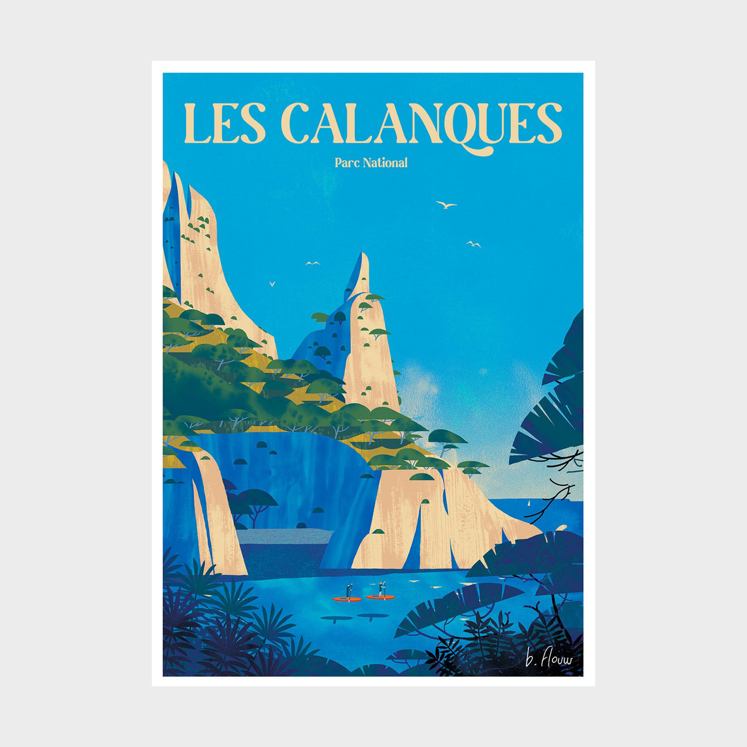 [Sergeant Paper] Benjamin Flouw - Calanques A3 / 50x70 서전트페이퍼 국립공원 자연 풍경 액자 빈티지포스터 카페 인테리어... 