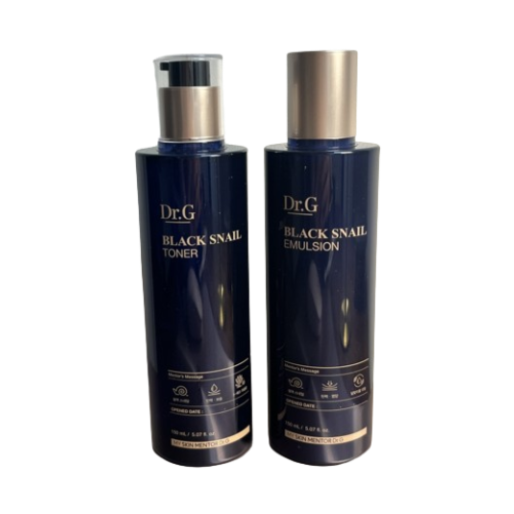 닥터지 블랙 스네일 토너 에멀전 세트 150ml 달팽이 스킨 로션 수분 공급 : 까까조