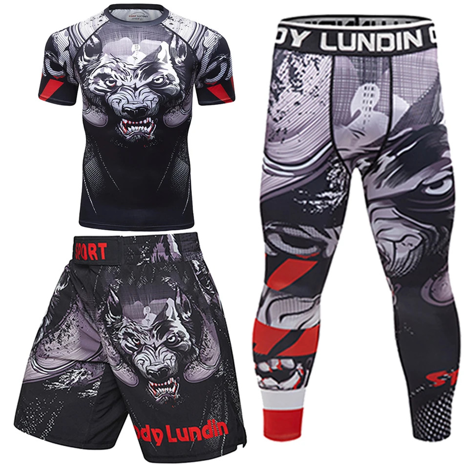 UFC티셔츠 남성 티셔츠 바지 복싱 무에타이 반바지 래쉬가드 Jiu Jitsu Mma 킥복싱 세트 유니폼 피트니스 스포츠슈트 Bjj 짐 복서오... 