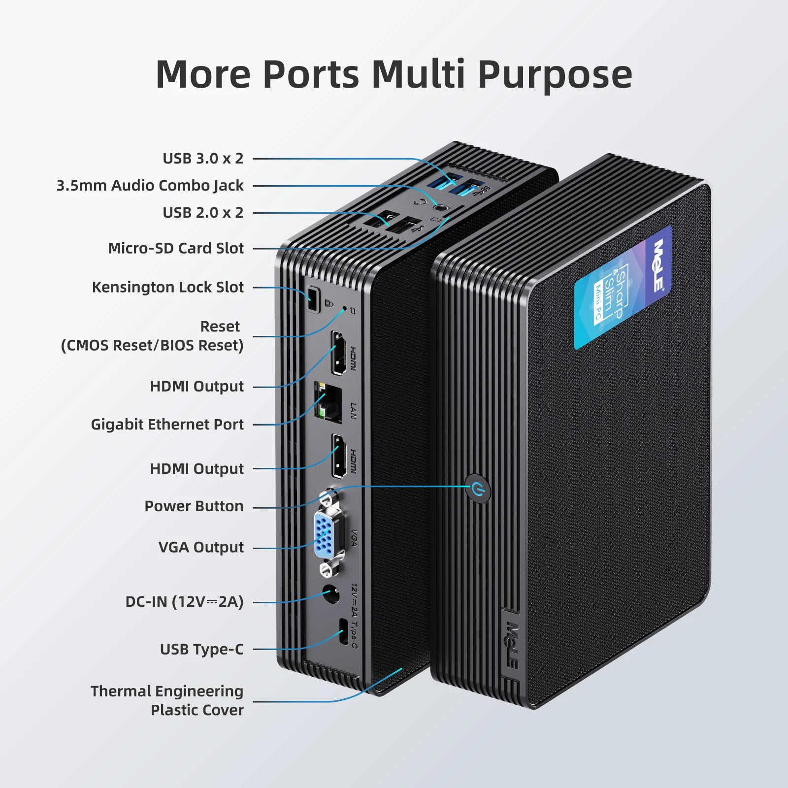 MeLE QuieterHD3 팬리스 미니 PC 인텔 셀러론 N5105 8GB 128GB Windows 11 Pro M.2 NVMe SSD 컴퓨터 4K HDD 기가비트 이더넷 PX... 