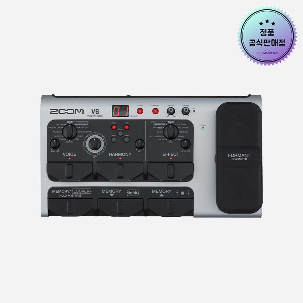 ZOOM V6-SP 보컬 멀티 이펙트 프로세서 레코딩 오디오 인터페이스 루퍼 A/S : 굿벨롭먼트