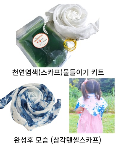 diy 쪽염색 천연염색 스카프 만들기 물들이기 체험키트 더채움 : 주식회사 더채움