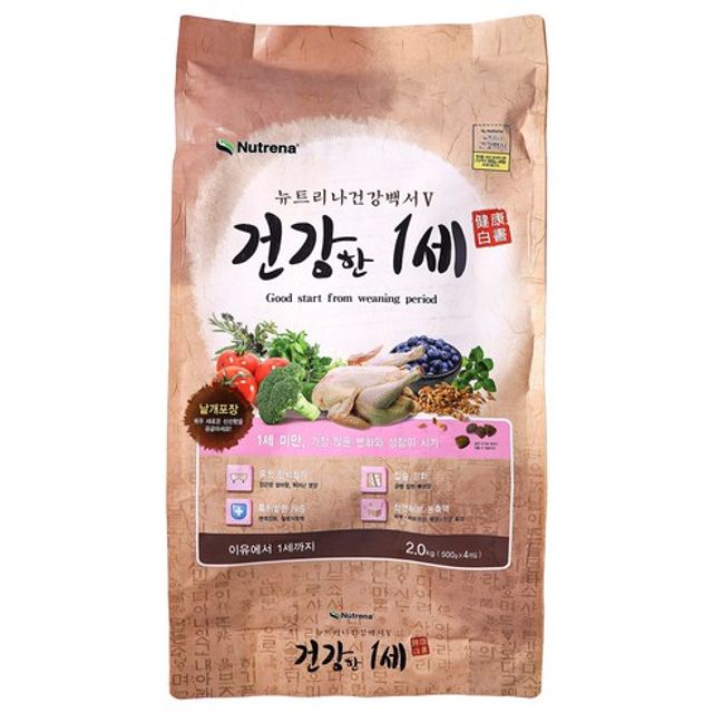 뉴트리나 건강백서 강아지사료 건강한 건강사료 2kg 1세 대용량사료 눈물사료 반려동물사료사료 : 트릭스몰