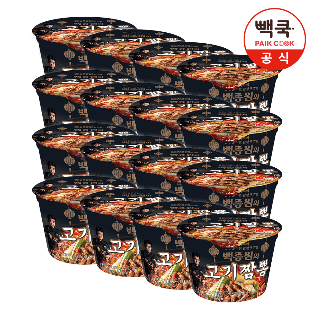 [빽쿡] 백종원 고기 짬뽕 컵라면 105g 8개 + 8개 (총 16개) : 더본마켓
