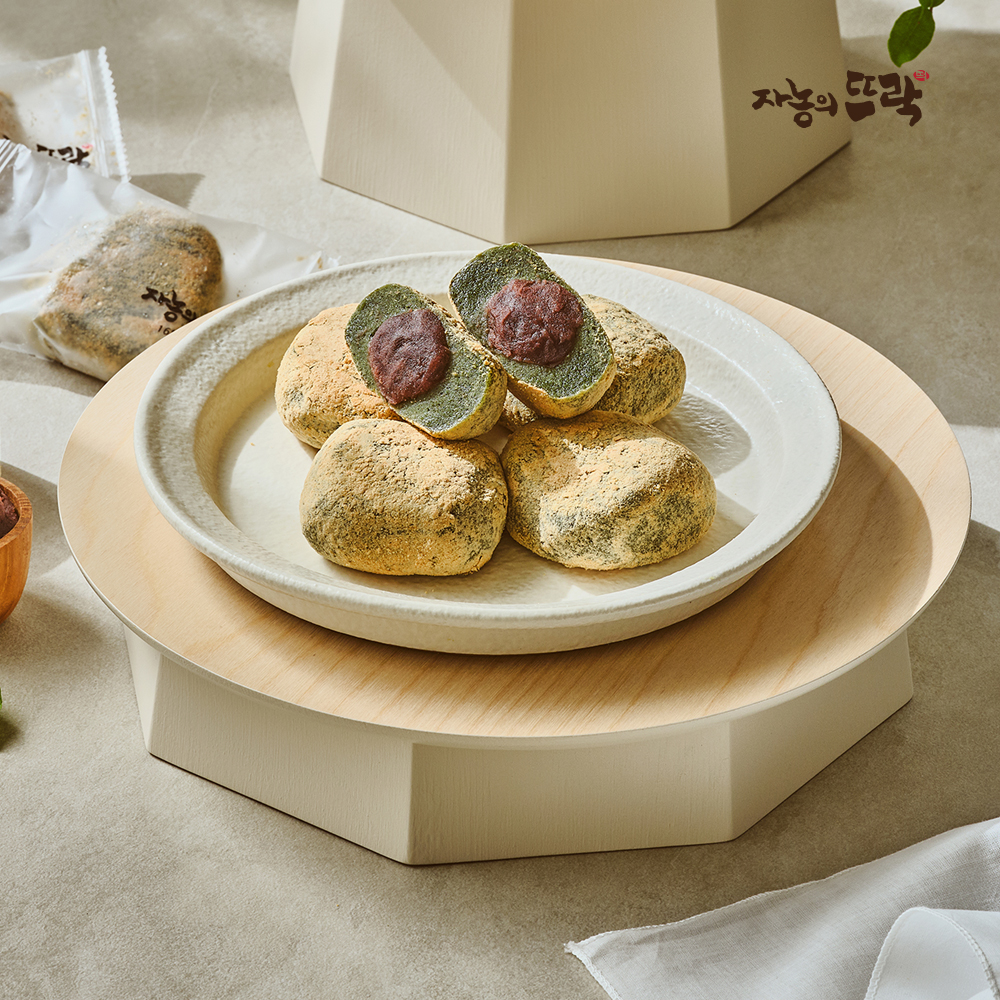 [자농의뜨락]굳지않는쑥콩떡 1kg 개별포장 65gx16개입 : 자농의뜨락