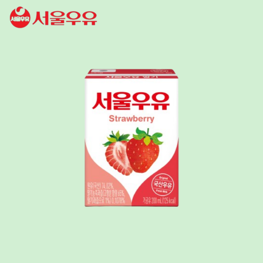 서울우유 멸균 우유 200ml x24팩  딸기우유 : 올굿유통