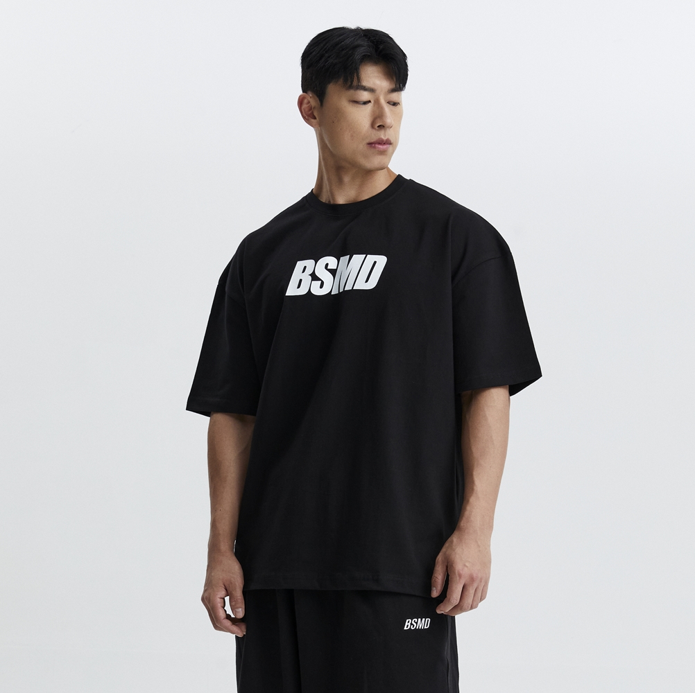 헬스오버핏반팔 BSMD 2컬러 16s 메인로고 남자 짐웨어반팔 티셔츠 : 비스트모드