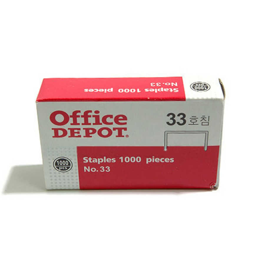 오피스디포 33호침 1000PCS 스테플러침 스테이플러 호치케스 침 : 해피수수