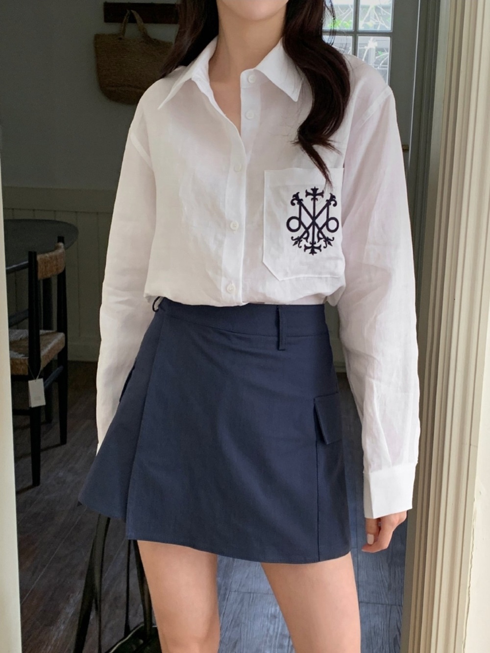 마린자수 린넨 셔츠 남방 3color : 더코멜리
