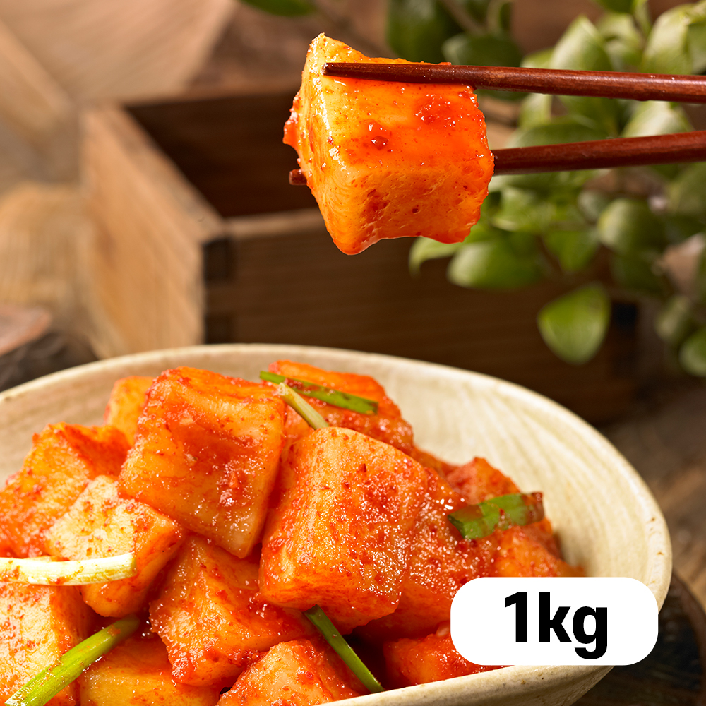 [100% 국산] 참가득 아삭한 깍두기 1kg, 1개 : freshfarmers