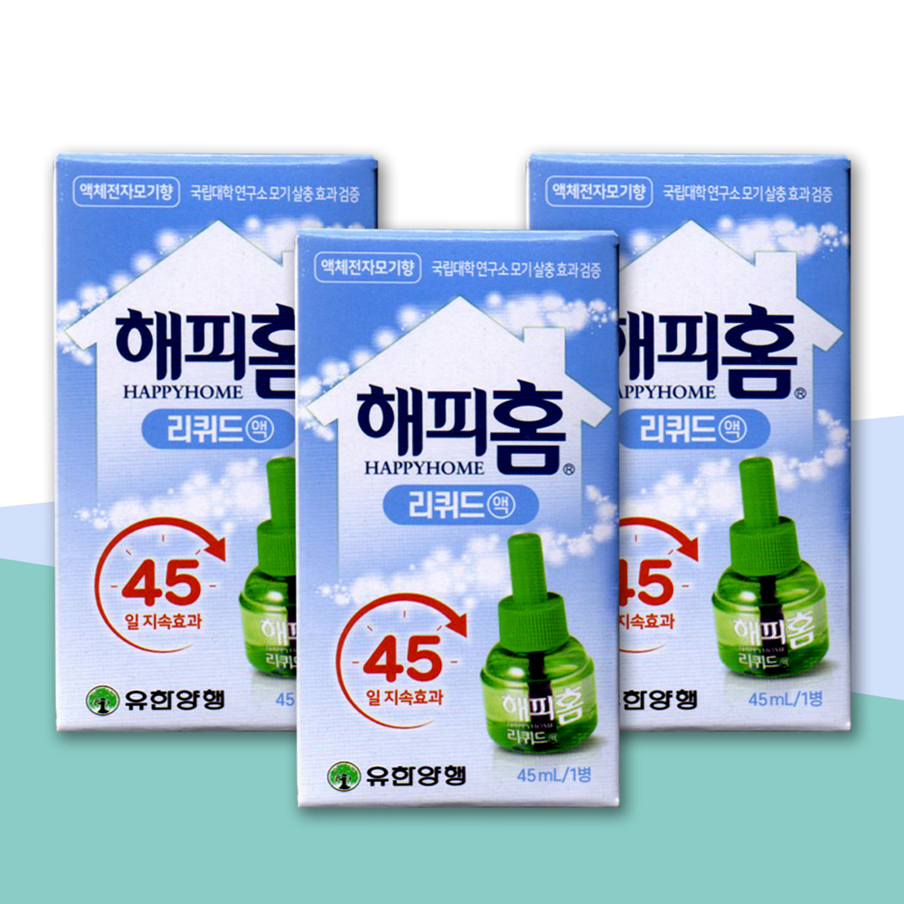 [유한양행] 해피홈 리퀴드 리필 45일 x3 : 몽쥬스토어