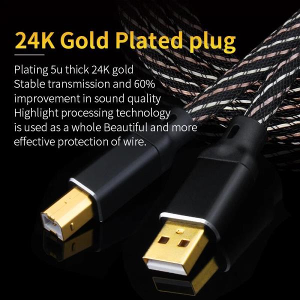 rca케이블 YYAUDIO 하이파이 USB OTG 케이블, 타입 A to B 6N OFC C 오디오 디코더, DAC 사운드 카드, A-B 쉴드 : 나인쓰1007