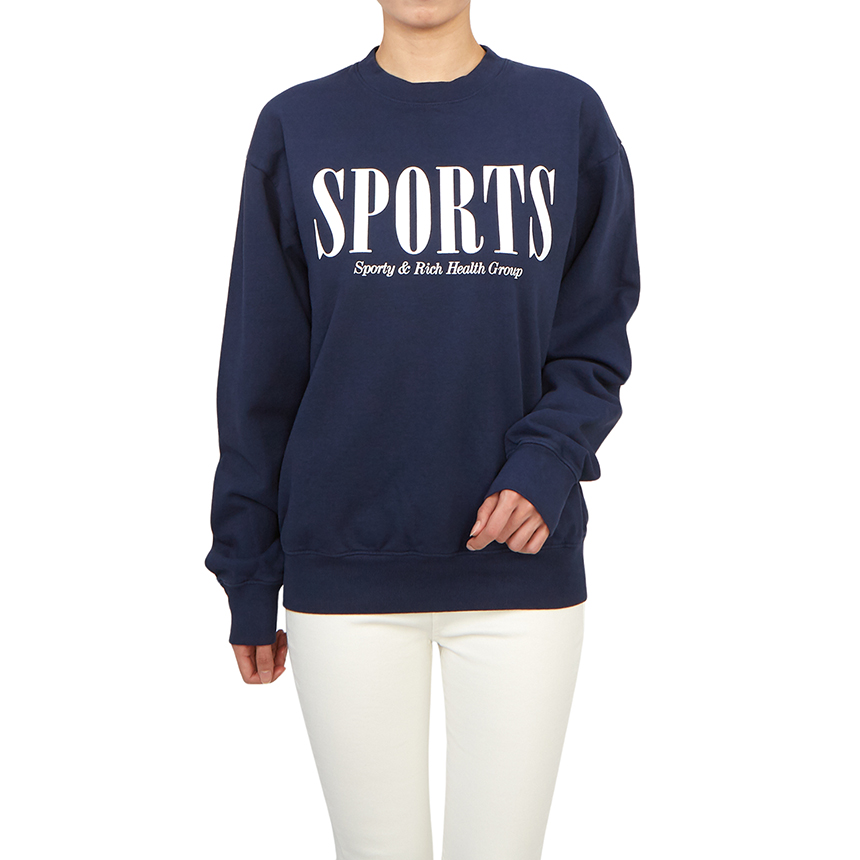 스포티앤리치 기모 맨투맨 CR872NA NAVY (남여공용) : 럭스보이