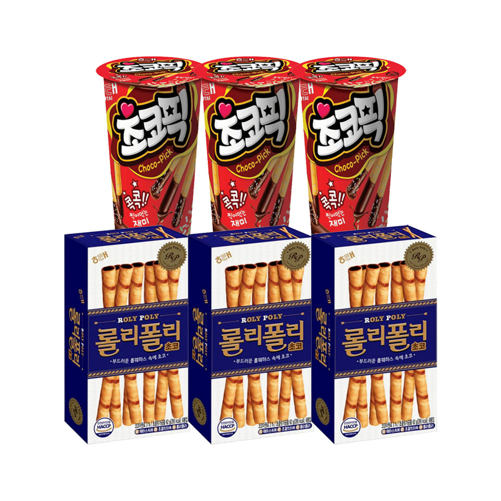3+3 롤리폴리 62g 초코픽 45g : 아록마켓
