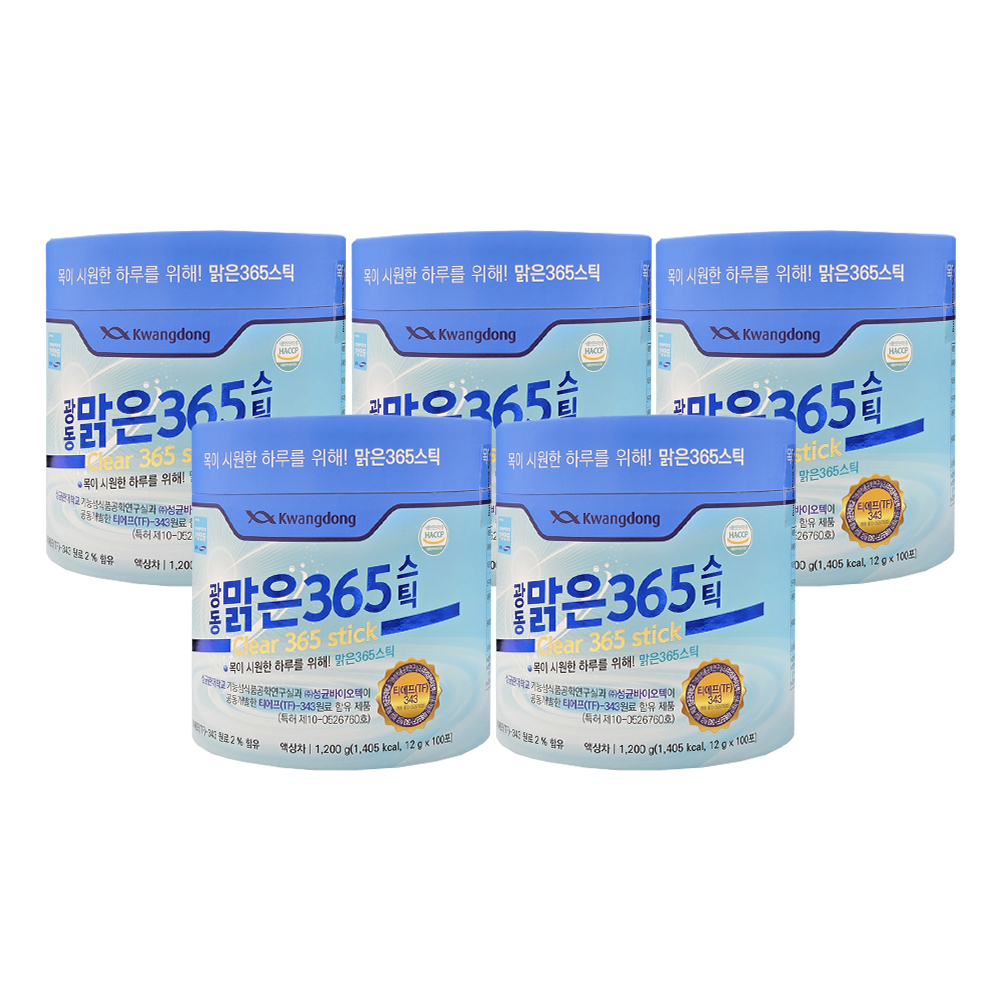 광동 맑은 365 스틱 12g x 100포 x 5통 : 주식회사 아나이스