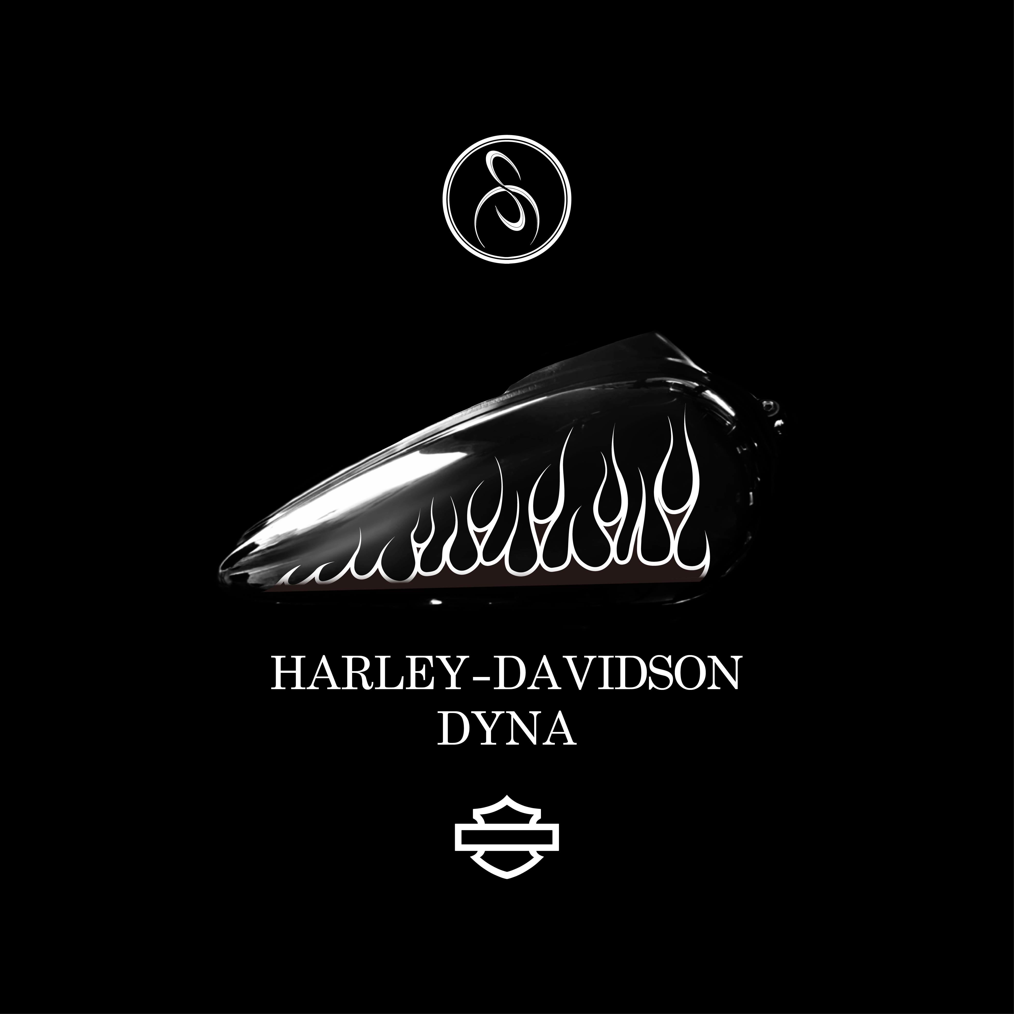 HARLEY DAVIDSON DYNA No.1 FLAME (tank) 스믈크루 불꽃데칼 할리 다이나 : 스믈크루