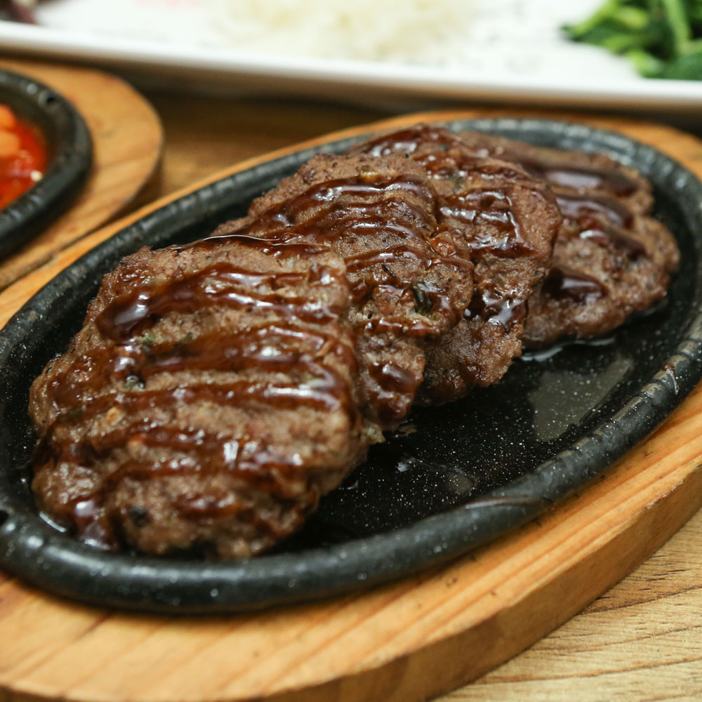 대용량 송정골 한우 떡갈비 스테이크 벌크 반죽 너비아니 2kg, 6개 : 다있소정육점