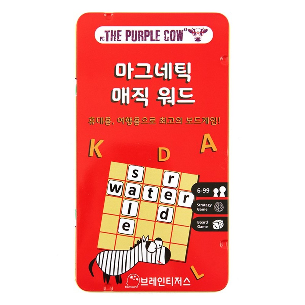 브레인티저스 퍼플카우 자석 매직워드 보드게임 혼합색상 : chunmistore