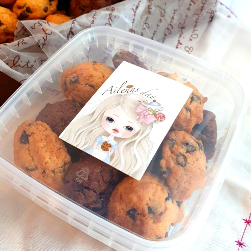 수제쿠키 미니 초코칩쿠키 100g 과자 초코쿠키 회사간식 답례품 : 에일린의 하루