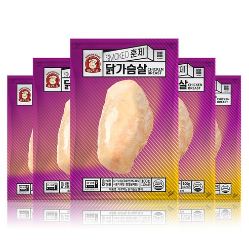 주식회사아침 바로드숑 닭가슴살 훈제 100g 60개 대용량 : 천지개벽상사