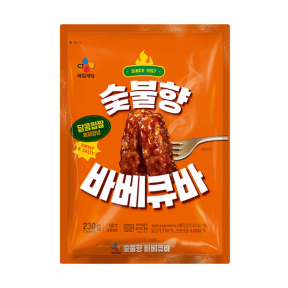 CJ 숯불향바베큐바 230g x 4개 : the 달콤클러버