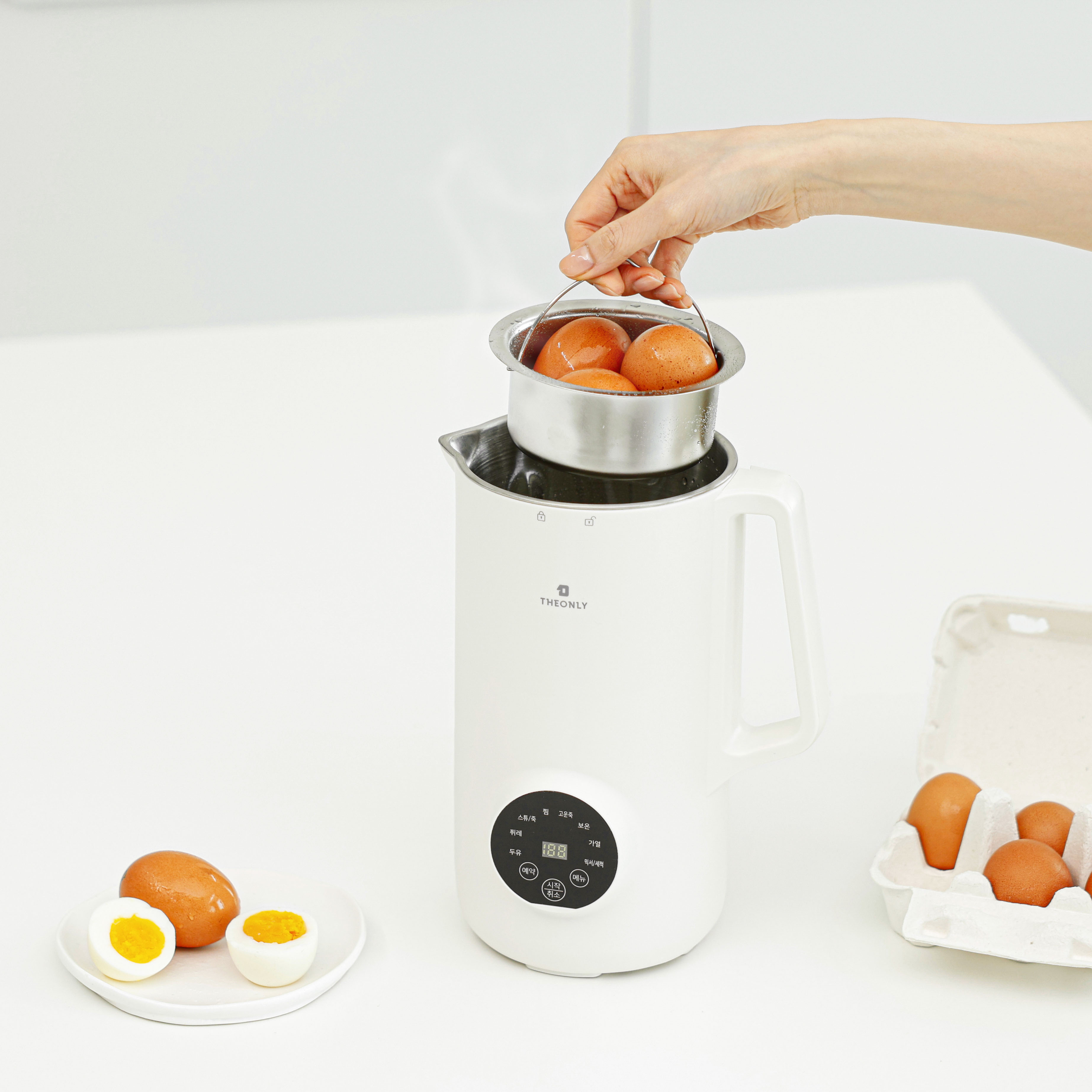 디온리 올스텐 두유제조기 1000ml 입자 죽 선택 검은콩두유  NRS325CW +계란찜기 증정 : THEONLY 디온리