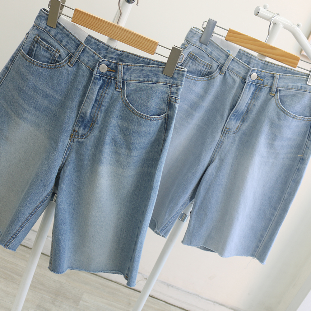 [S-XL]팔팔 하이웨스트 빈티지 워싱 버뮤다 5부 반바지 팬츠 2컬러 : 헤이뽀
