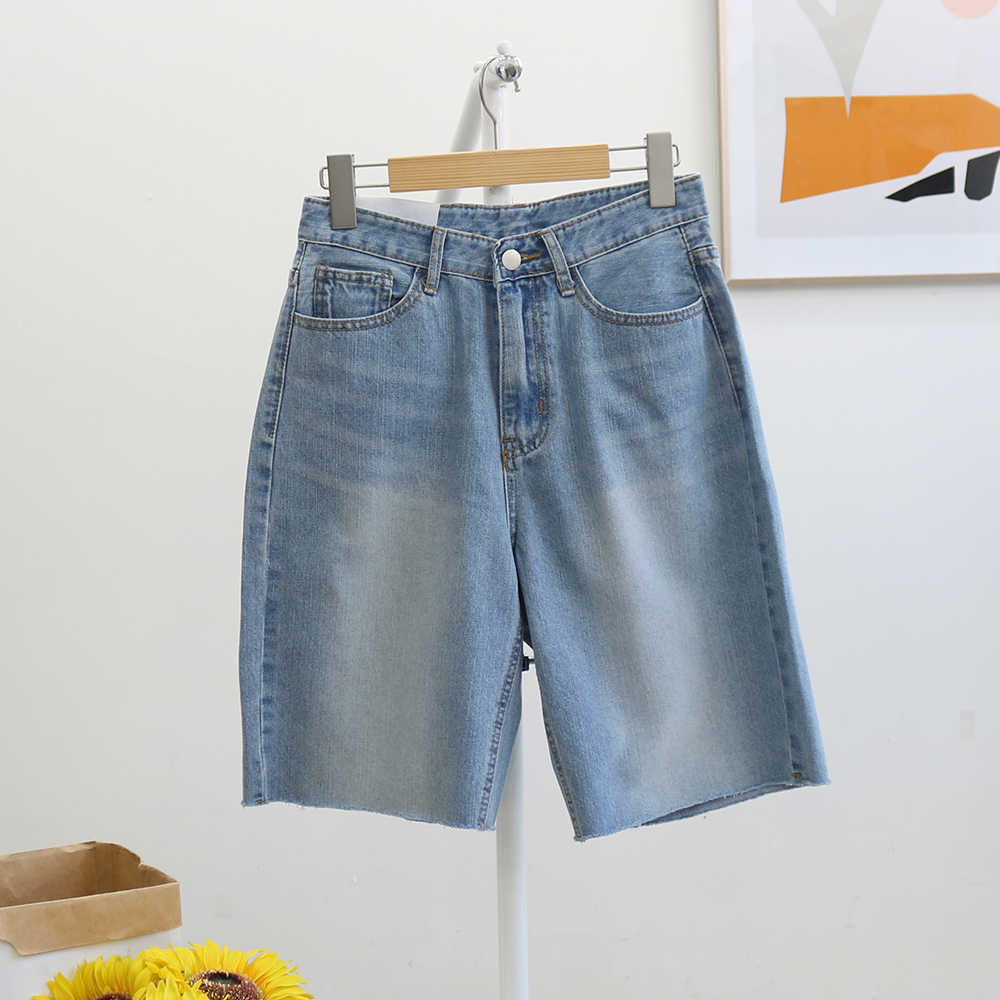 [S-XL]팔팔 하이웨스트 빈티지 워싱 버뮤다 5부 반바지 팬츠 2컬러 : 헤이뽀