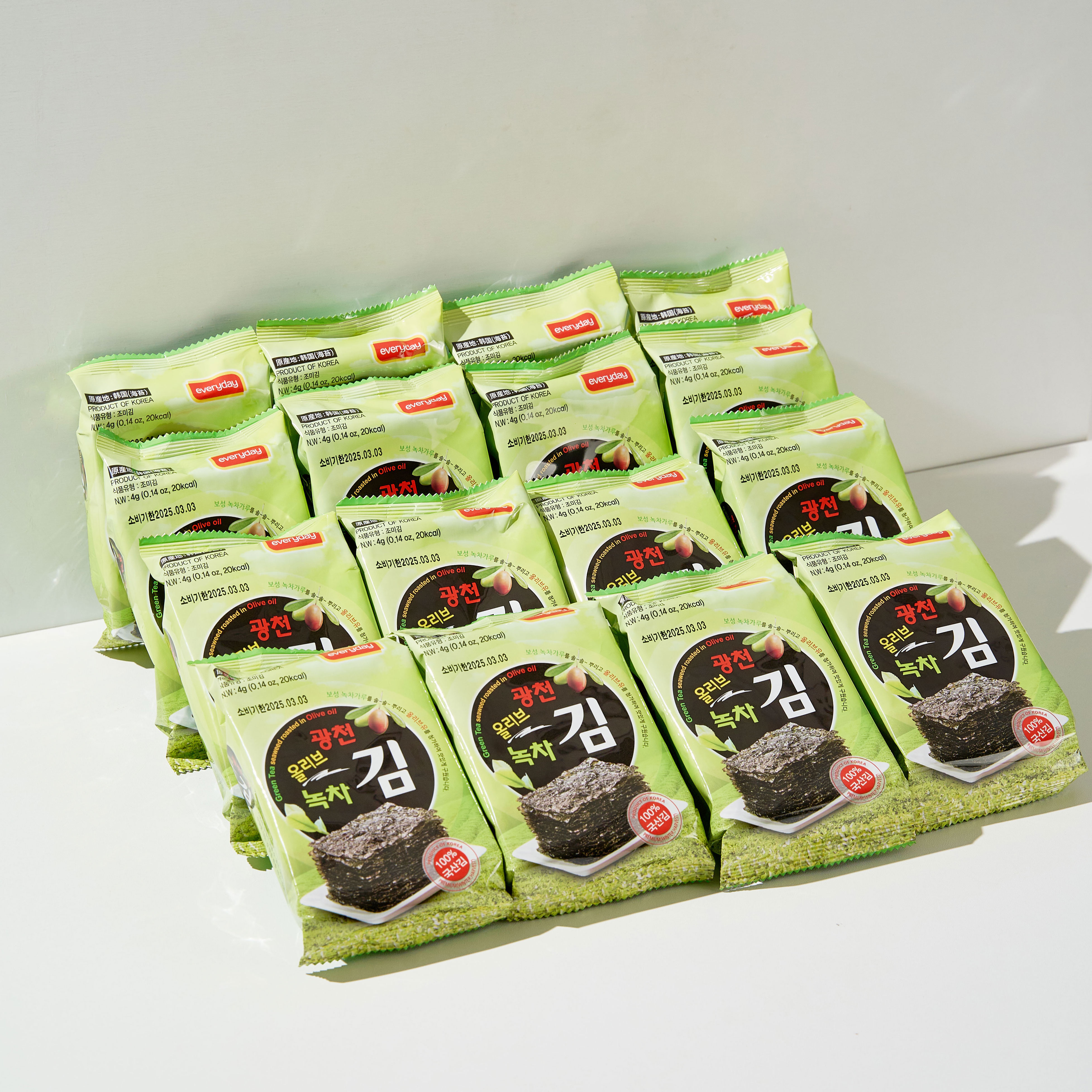 [대용량1BOX] 매일푸드 녹차 올리브 도시락김 4g x 16봉 x 10개 (총160봉) : 매일 푸드