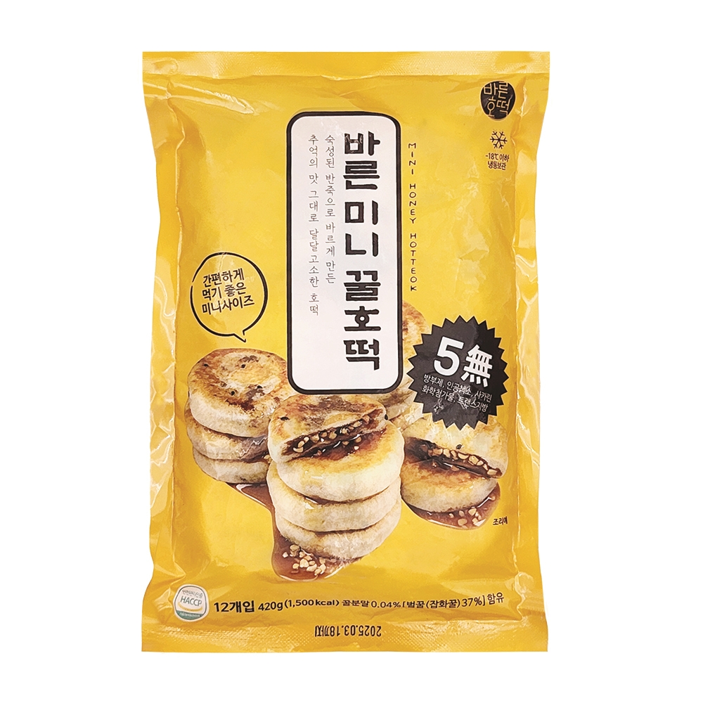 바른호떡 바른 미니 꿀 호떡 35g 12개입 : 바른호떡