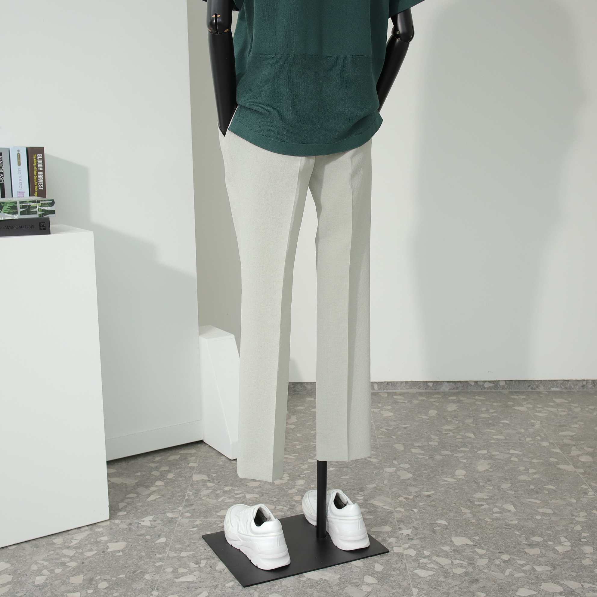 리버클래시 남성바지 LKS27398 SLIM-FIT PANTS 시어서커 히든 밴딩 슬랙스 아이보리 : 리버클래시 앤 가넷옴므