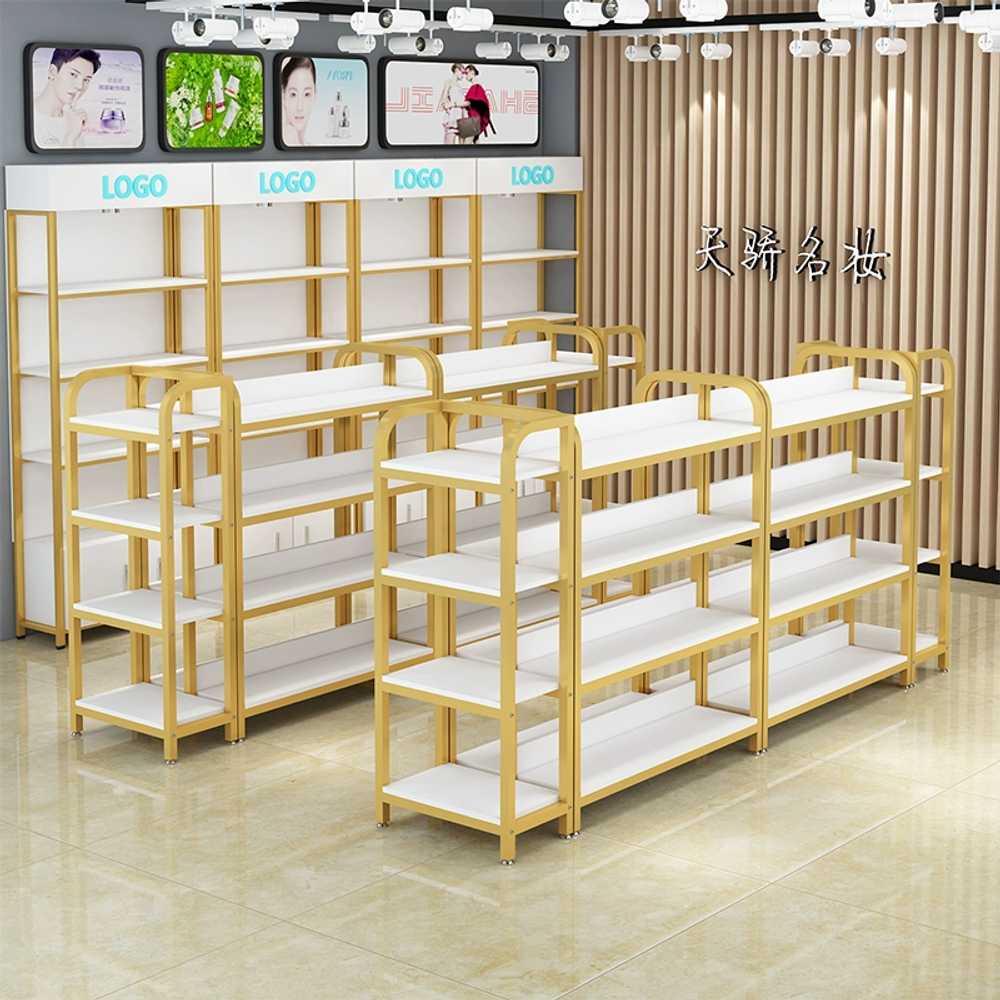 편의점진열장 슈퍼 마트 선반 매대 진열대 진열장 진열대(60x60x130cm/양면)-골드프레임 : 유니언 물류