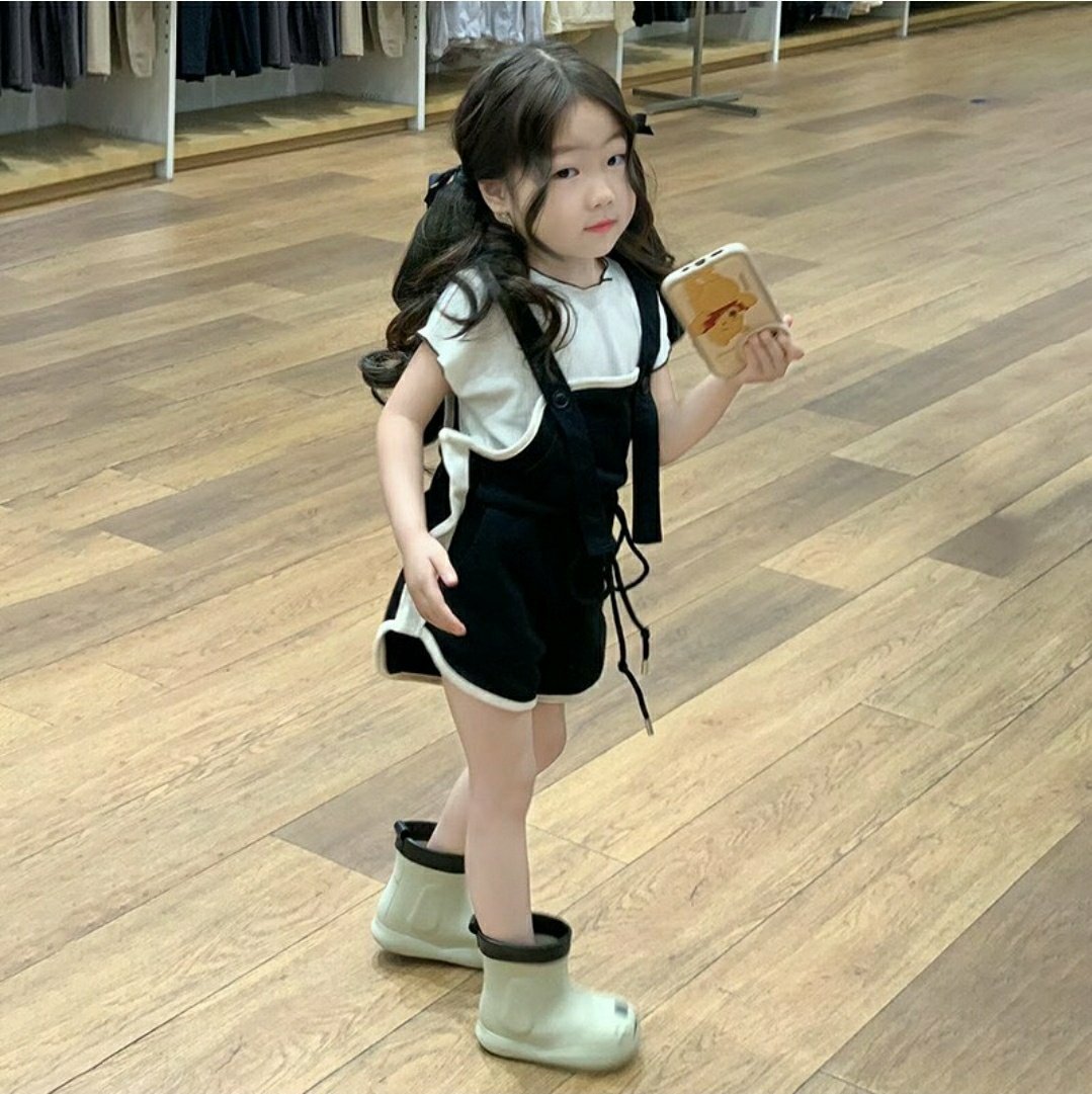 여리네 여아 루나멜빵바지티세트 수입아동복 상하복 키즈의류 : 여리네옷짱