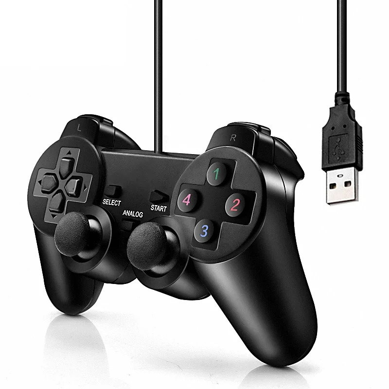조이스틱 블루투스 호환용 USB 유선 PC 게임 컨트롤러 패드 WinXP Win7 Win8 Win10 조이패드 윈도우 컴퓨터 노트북 블랙 : 파인룩컴퍼니