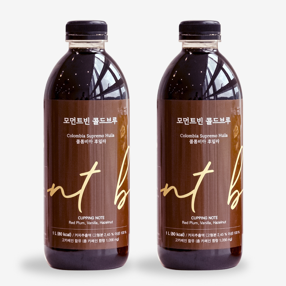 콜드브루 원액 1L x 2병 더치커피 액상커피 선물 답례품 과테말라 : 모먼트빈