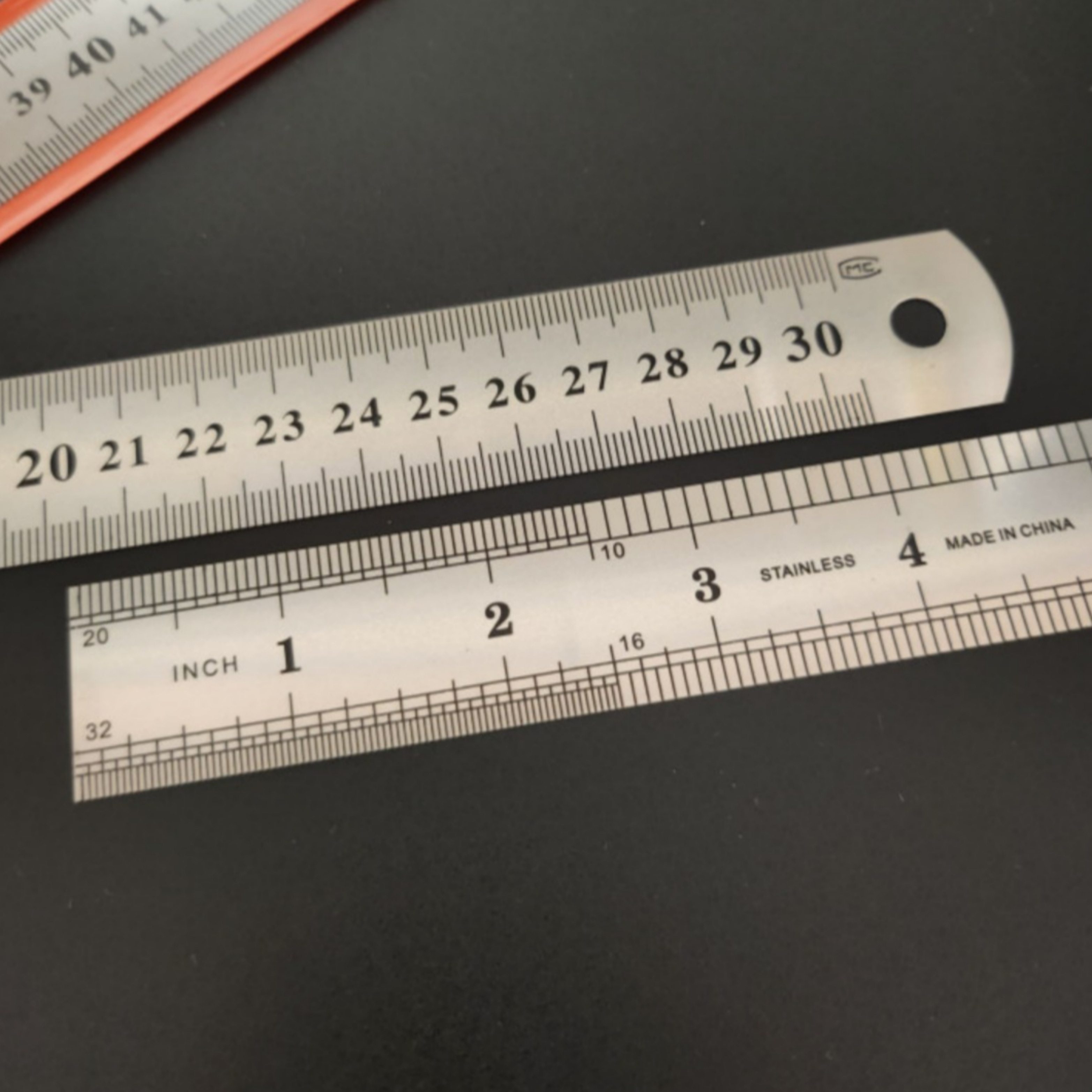 인치 센치 병행 스텐자 50cm 일자 쇠자 스틸 눈금 직자 : 다온FnL