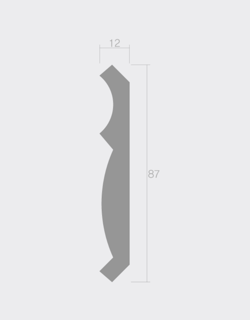 영림)페이퍼 천장MP-01  87X12X2400(mm)  갈매기몰딩/웨인스코팅/도장용 : 지안우드