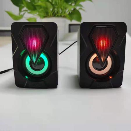 PC 노트북 컴퓨터 스피커 홈 음악 스피커 홈 시네마 PC 사운드 박스, RGB 백라이트 블랙 : 영자컴퍼니