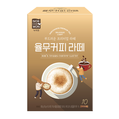 [녹차원] 율무커피라떼 18g X 10T 1상자 : 와와닷컴