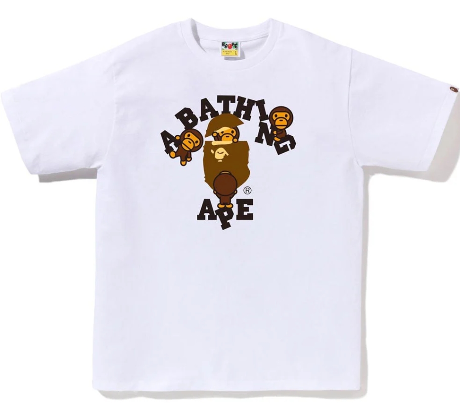 (베이프정품) 컬리지 마일로 반팔티 COLLEGE MILO TEE : 망나니즈