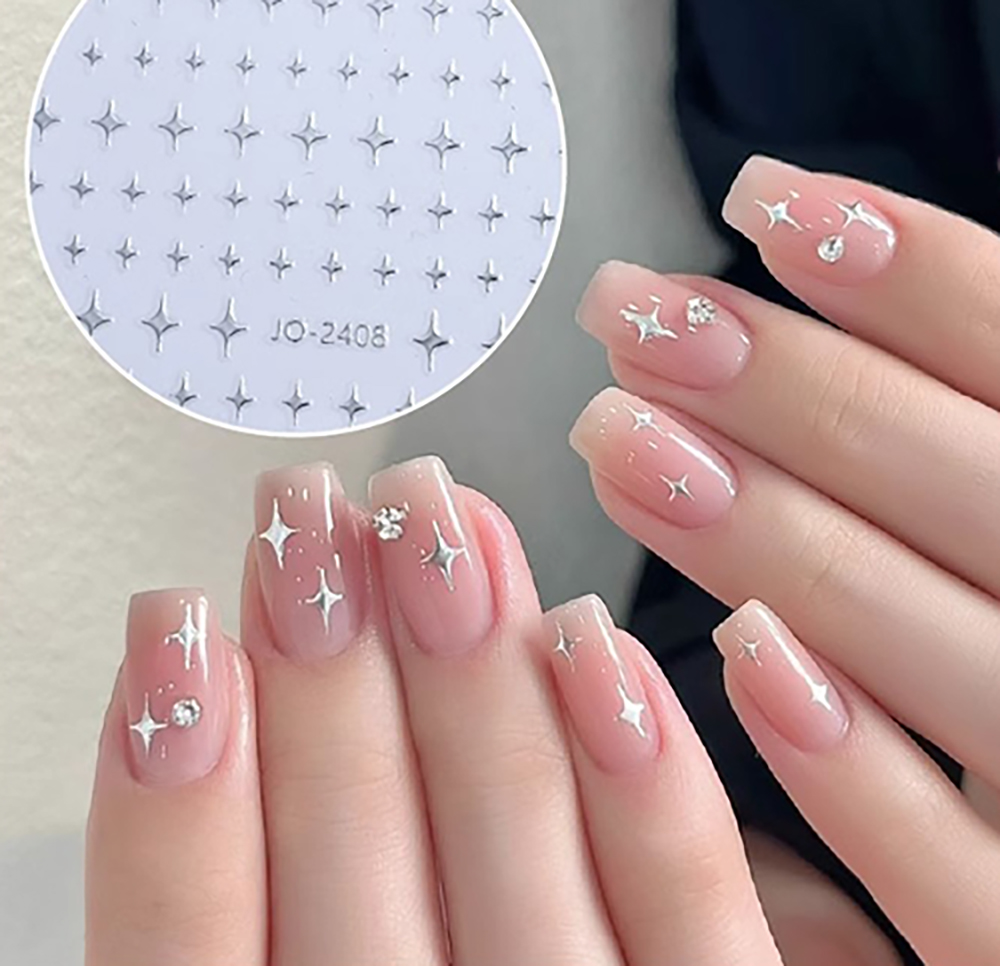반짝 실버 네일스티커 젤네일아트재료 : 클래식네일