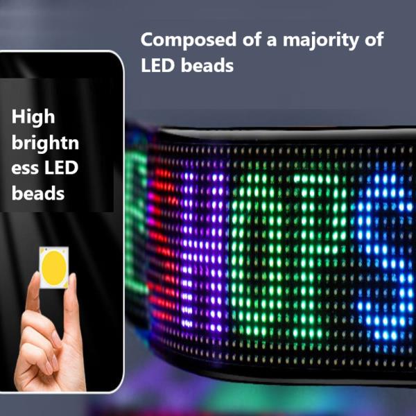 LED 자동차 유연한 스크린 USB 5V 매트릭스 픽셀 패널 RGB 패턴 그래피티 스크롤 텍스트 애니메이션 디스플레이 앱 포함 상점 : 노매드 원더
