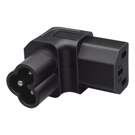 JORINDO 전원 변환 플러그, IEC320 C6 에서 C13 까지, L자형 매화 모양, 수-암 상향 벤딩 디자인 어댑터 : 훤이유통