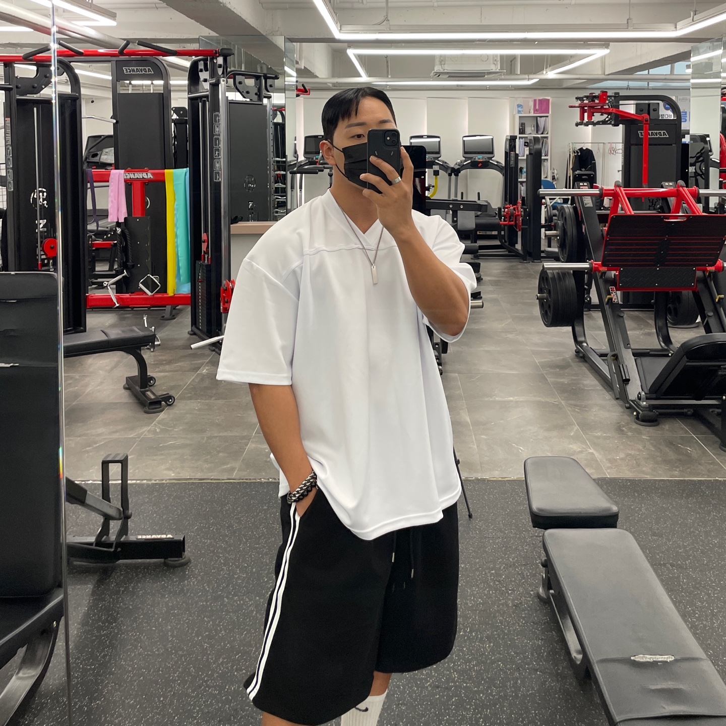 럭비티 무지 져지티 오버핏짐웨어 짐웨어반팔 : 바모스피지컬