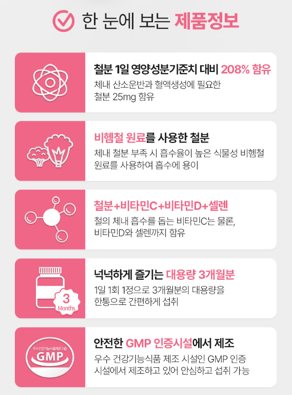 철분제 어린이 철분 임산부 고함량 비헴철 3개월 : 히어로즈 케어