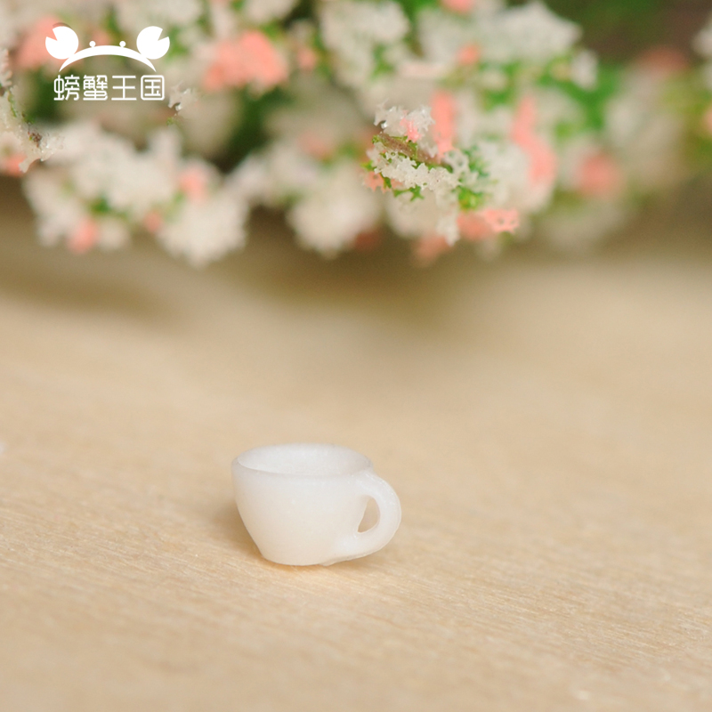 가구 모형 미니어처 게 왕국 8 조각 모델 차 세트 DIY 빌딩 모래 테이블 재료 주전자 컵 : 힘센농부