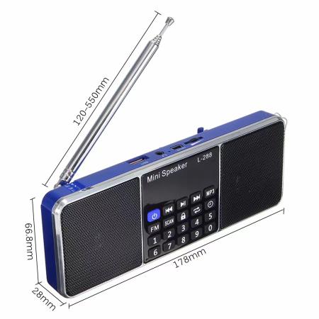 야외 휴대용 디지털 FM 라디오 리시버 스피커, 스테레오 MP3 플레이어, TF 카드 지원, USB 드라이브, LED 디스플레이 시간 꺼짐, 신제품... 