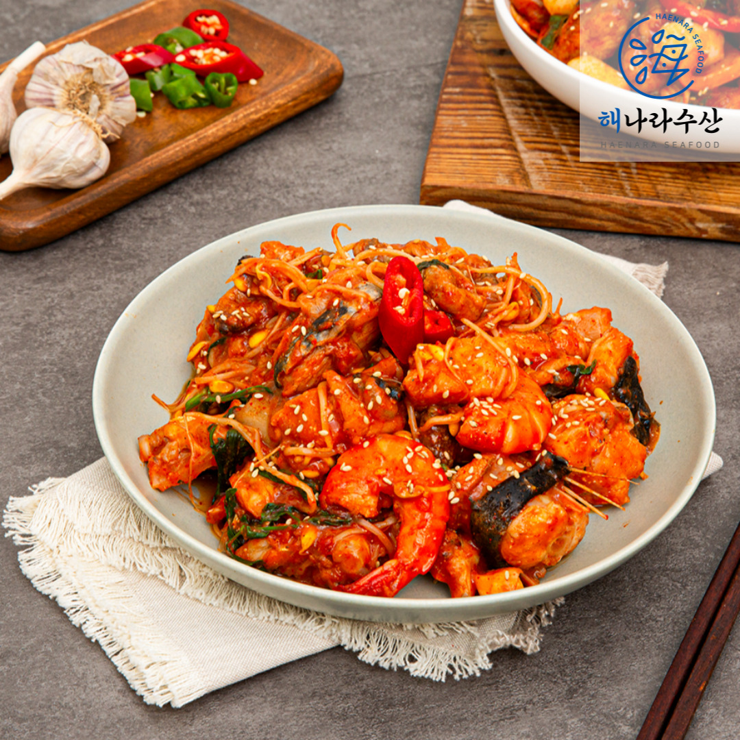 (해나라수산) 국내산 아구찜 1kg 간편 조리 밀키트 캠핑 요리 : 해나라수산