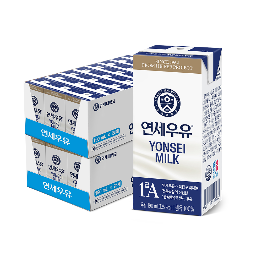 연세우유 멸균 흰우유 190ml, 48개 : 연세유업 직영스토어